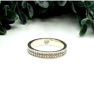Vintage Style Silver tone Ring Cubic Zirconia Eternity Band by Brighton